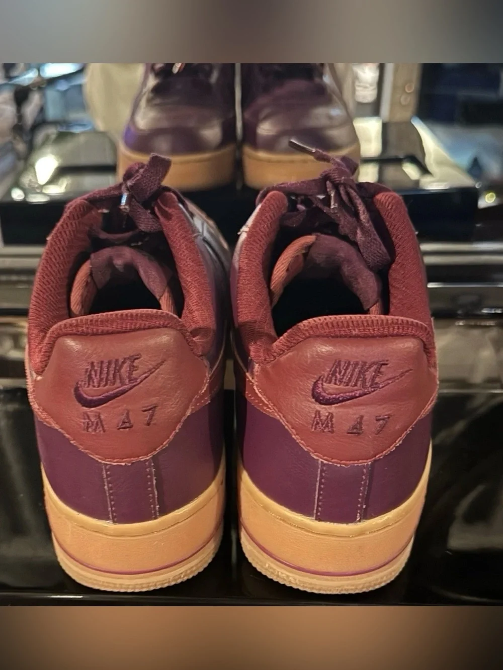 Nike Air Force 1 Low Burgundy Leather Sneakers Women’s 8.5 Men’s 7